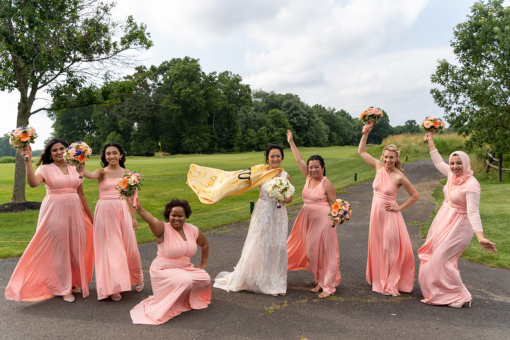 bridal party photography at venue